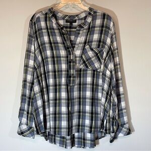 Lane Bryant‎ Plaid Popover Top